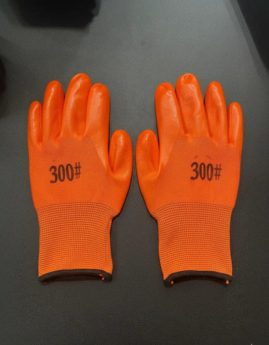 Heavy Duty Orange Waterproof Work Gloves | Pro-Grade Utility Grip (Pair of 2)