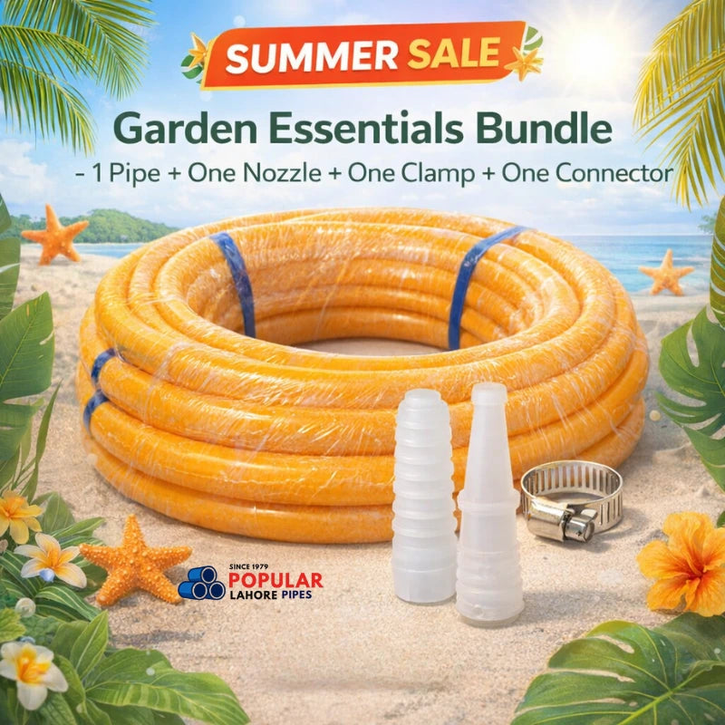 Garden Essentials Bundle – Pipe + One Nozzle +One Clamp + One Connector