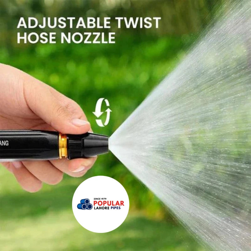 Brass garden hose nozzle used for watering plants and lawns