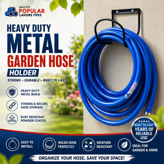 Heavy Duty Metal Garden Hose Holder – Wall Mount Water Hose Hanger | Solid Steel Outdoor Hose Organizer