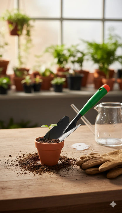 Premium Garden Hand Trowel - Durable Metal Blade for Planting