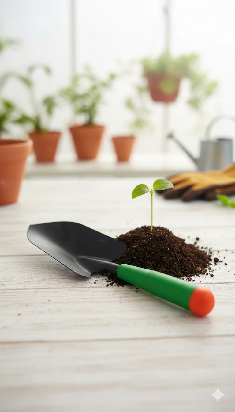 Premium Garden Hand Trowel - Durable Metal Blade for Planting