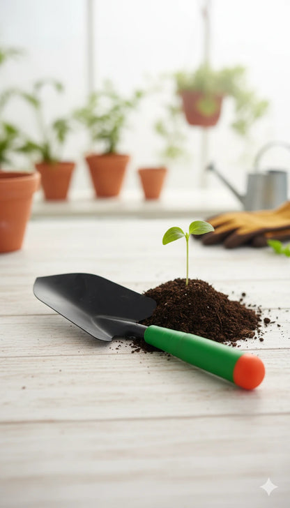 Premium Garden Hand Trowel - Durable Metal Blade for Planting