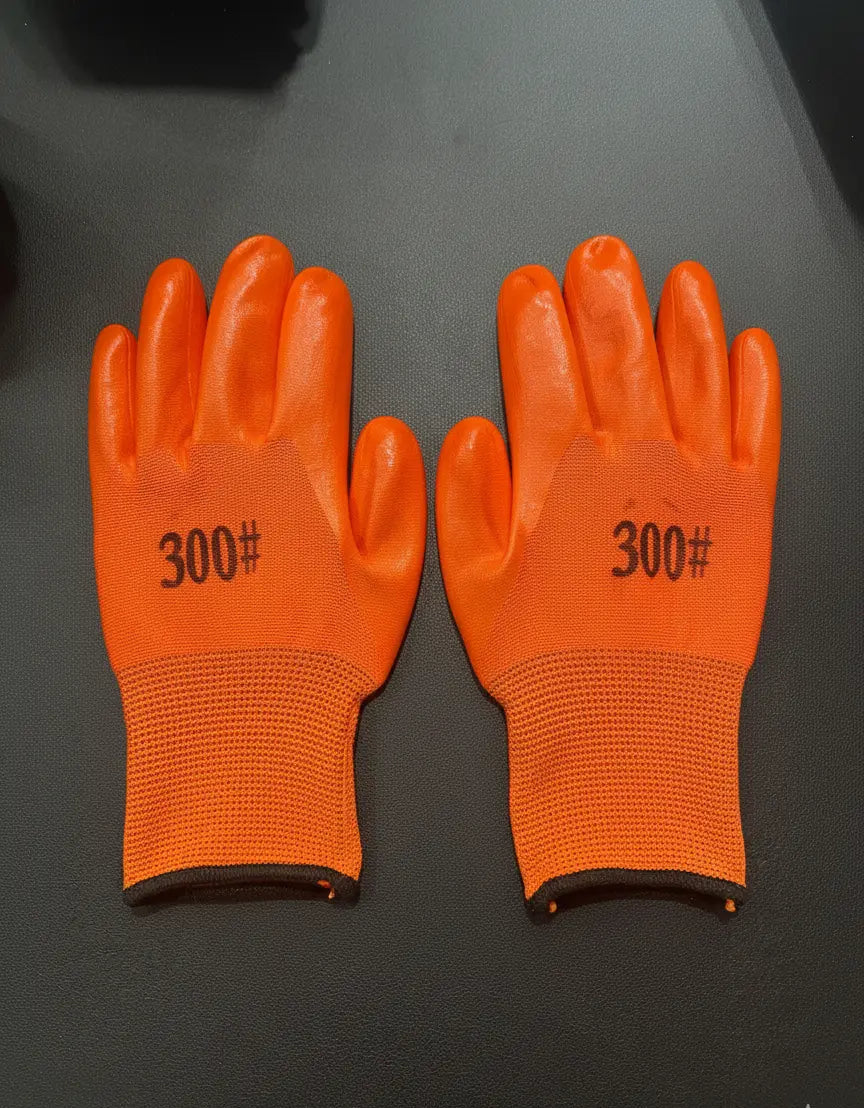Heavy Duty Orange Waterproof Work Gloves | Pro-Grade Utility Grip (Pair of 2)