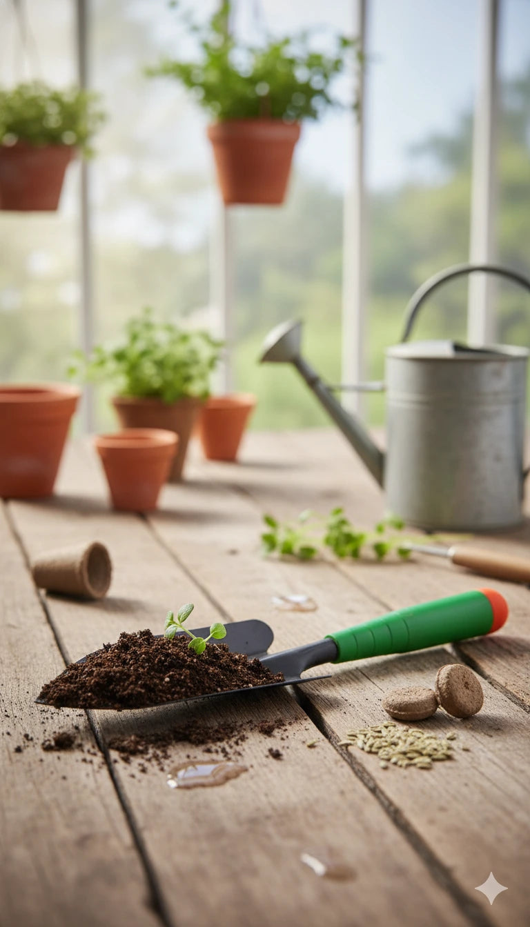 Premium Garden Hand Trowel - Durable Metal Blade for Planting