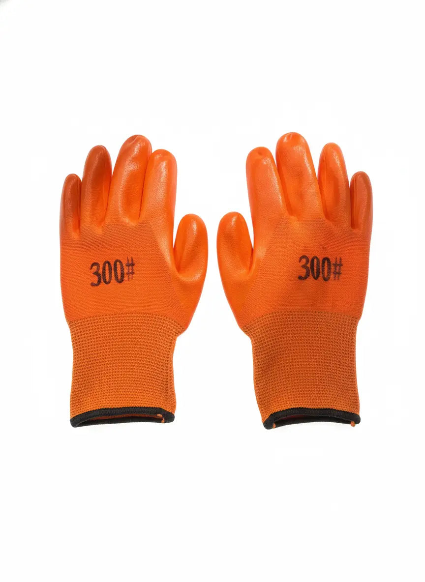 Heavy Duty Orange Waterproof Work Gloves | Pro-Grade Utility Grip (Pair of 2)