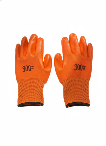 Heavy Duty Orange Waterproof Work Gloves | Pro-Grade Utility Grip (Pair of 2)