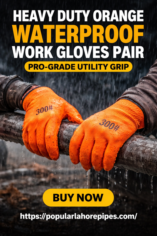 Heavy Duty Orange Waterproof Work Gloves Pair | Pro-Grade Utility Grip