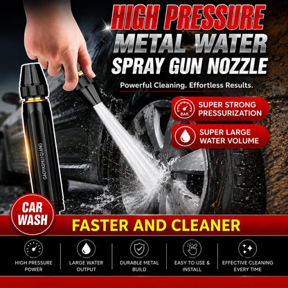 High-Pressure Brass Water Spray Nozzle – 3/4 Hose Pipe for Car, Garden & Lawn