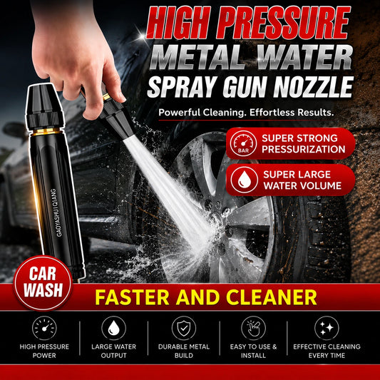 High-Pressure Brass Water Spray Nozzle – 3/4 Hose Pipe for Car, Garden & Lawn