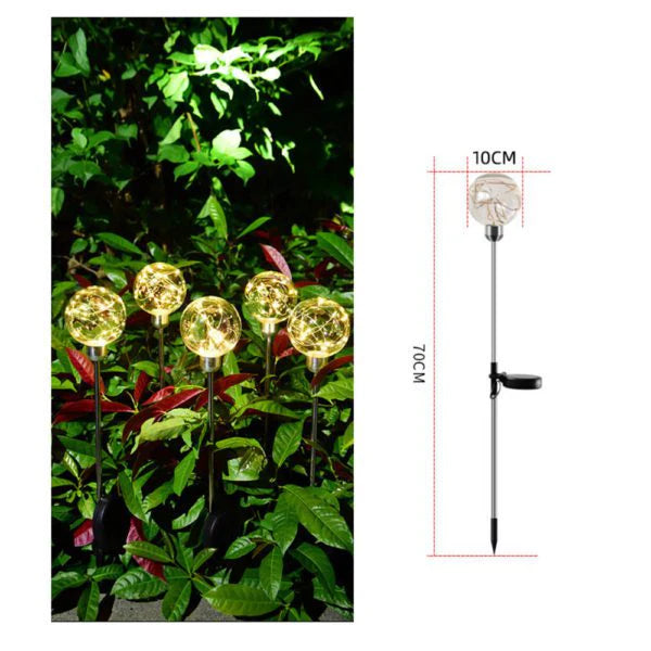 Solar Ball Reed Lamp (Pack of 2) – Warm LED Solar Garden Lights Outdoor Decoration
