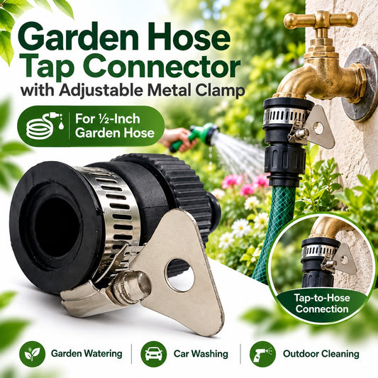 Popular Lahore Pipes Garden Hose Tap Connector with Adjustable Metal Clamp – 1/2 Inch