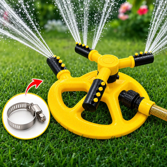 Automatic Rotating Garden Lawn Circle Rotating Water Sprinkler 12 Nozzles Garden Pipe