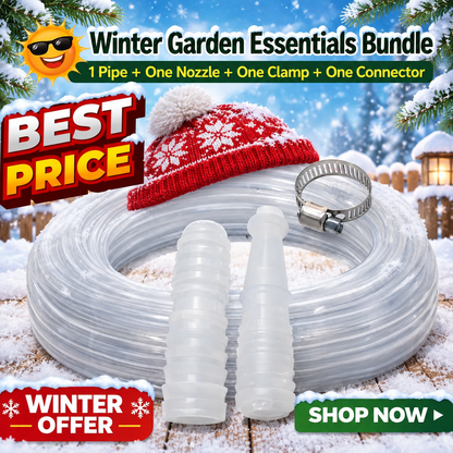 Winter Garden Essentials Bundle | Garden Pipe + Nozzle + Clamp + Connector