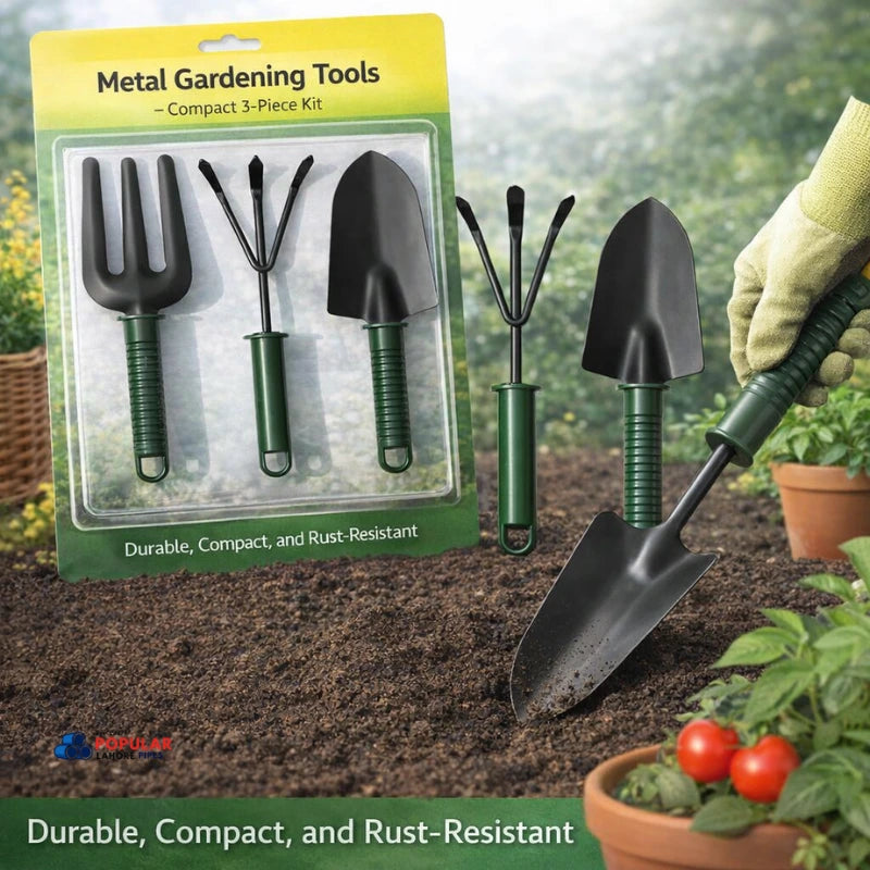 Metal Gardening Tools – Compact 3-Piece Kit
