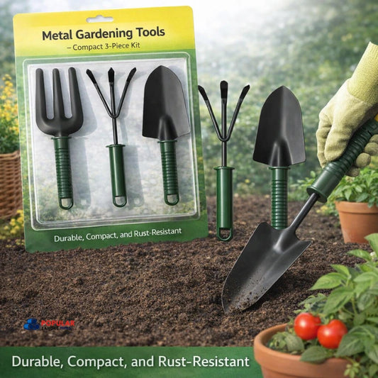 Metal Gardening Tools – Compact 3-Piece Kit