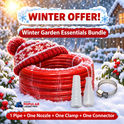 Winter Garden Essentials Bundle | Garden Pipe + Nozzle + Clamp + Connector