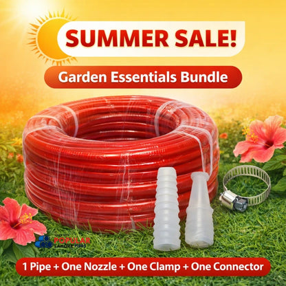 Garden Essentials Bundle –  Pipe + One Nozzle +One Clamp + One Connector